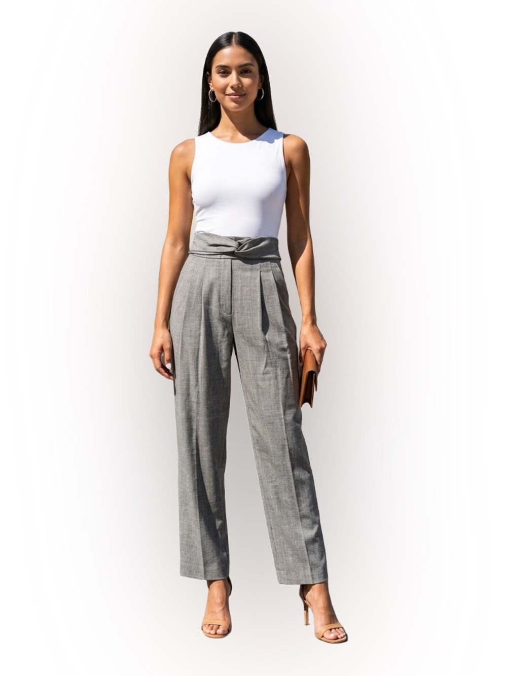 Tibi Gray Wool Blend Trousers | Size 2